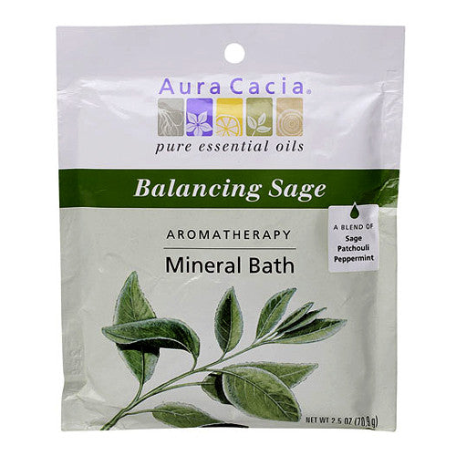 Aura Cacia Aromatherapy Mineral Bath, Balancing Sage - 2.5 Oz